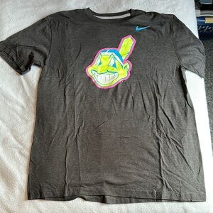 Nike Cleveland Indians Chief Wahoo Neon Logo Guardians Graphic Tee